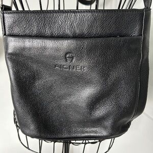 Etienne Aigner Black Leather Crossbody Purse